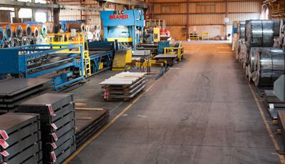 photo of organized steel warehouse
